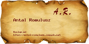 Antal Romulusz névjegykártya